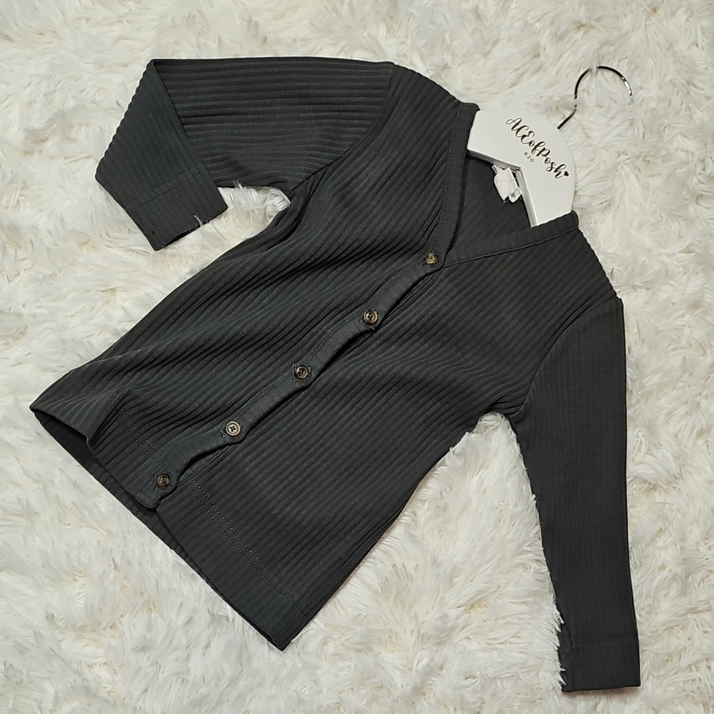 Jamie Kay Charcoal Ribbed Cardigan